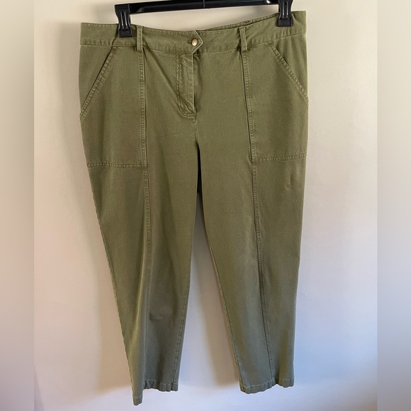 IMNYC Isaac Mizrahi green ankle khaki pants size 16 - Picture 2 of 5